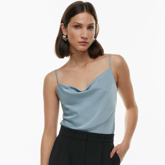 Aritzia Satin Light Blue Top - Picture 3 of 5